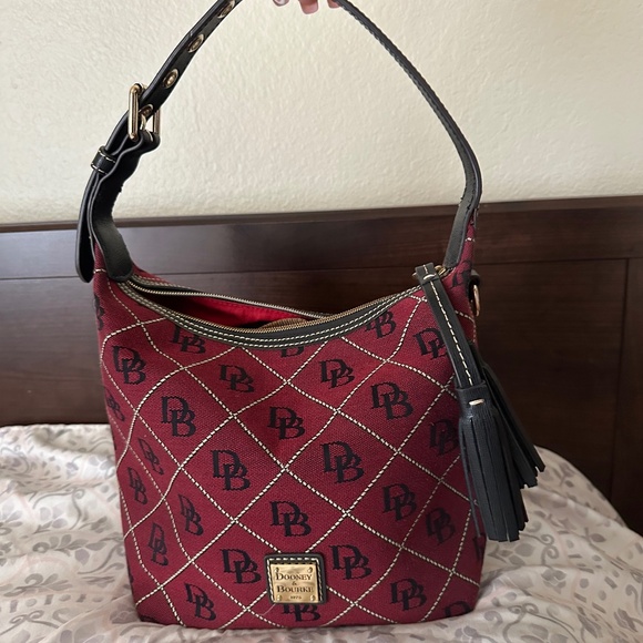 Dooney & Bourke Red Signature Fabric Bag - Picture 1 of 5